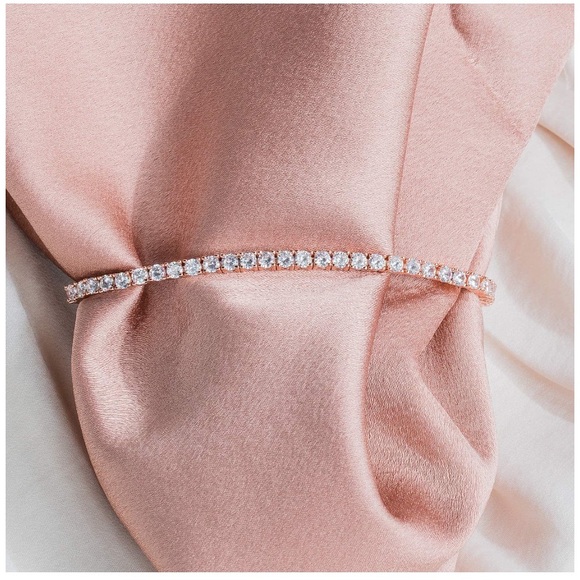 14K Gold Plated Cubic Zirconia Tennis Bracelets - Picture 4 of 12